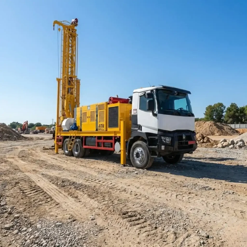 Borehole Drilling in South Africa Borehole drilling in South Africa: water well drilling rig on site