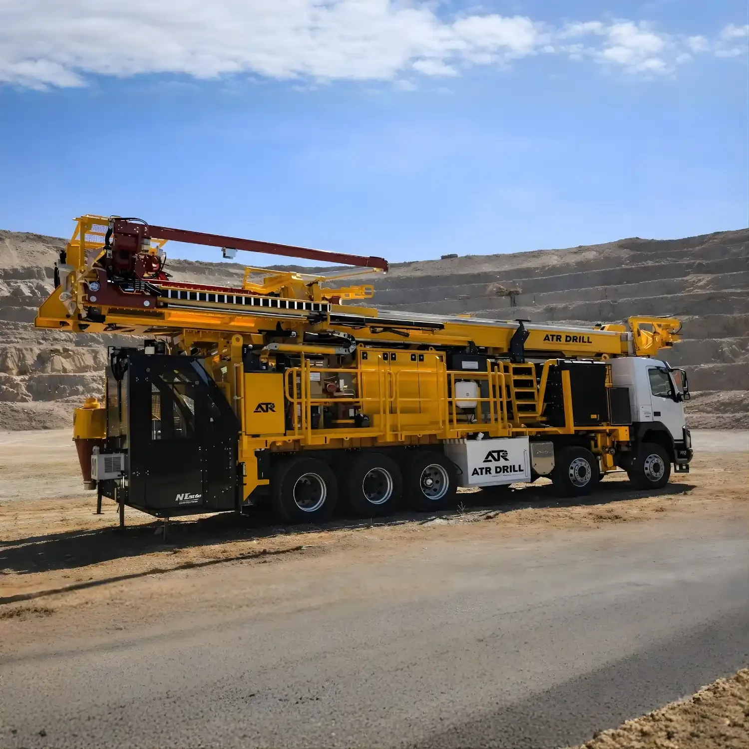 Large yellow drilling machine on site